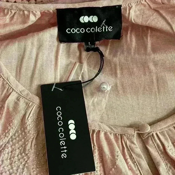 Coco Colette Pink Textured Top NWT - Picture 6 of 9